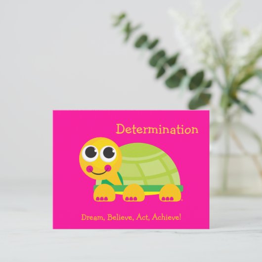 Bepaling Cute Turtle Post Card Briefkaart (Staand voorkant)