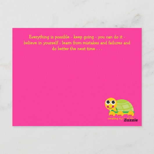 Bepaling Cute Turtle Post Card Briefkaart (Achterkant)