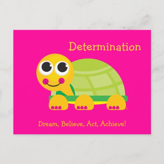 Bepaling Cute Turtle Post Card Briefkaart (Voorkant)