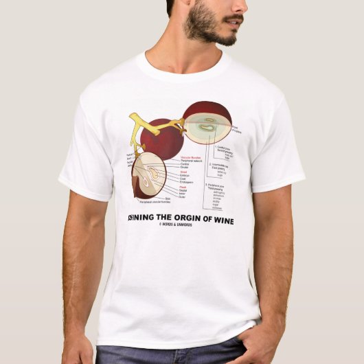 Bepaling van de oorsprong van wijn (wijndruiven) t-shirt (Voorkant)