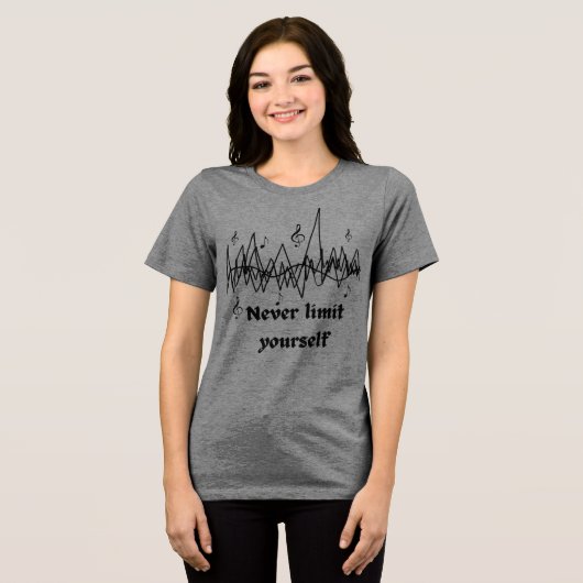 Beperk jezelf nooit | Motivatie Quote Vrouwen Tri-Blend Shirt (Voorkant volledig)