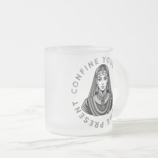 Beperk jezelf tot het cadeau matglas koffiemok (Voorkant rechts)