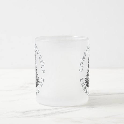 Beperk jezelf tot het cadeau matglas koffiemok (Center)