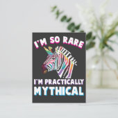 Beperking Handicap Kleurrijke Zebra Eenhoorn Briefkaart (Staand voorkant)