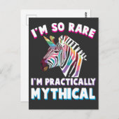 Beperking Handicap Kleurrijke Zebra Eenhoorn Briefkaart (Voorkant / Achterkant)