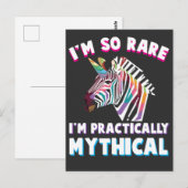 Beperking Handicaps Kleurrijke Zebra Eenhoorn Briefkaart (Voorkant / Achterkant)