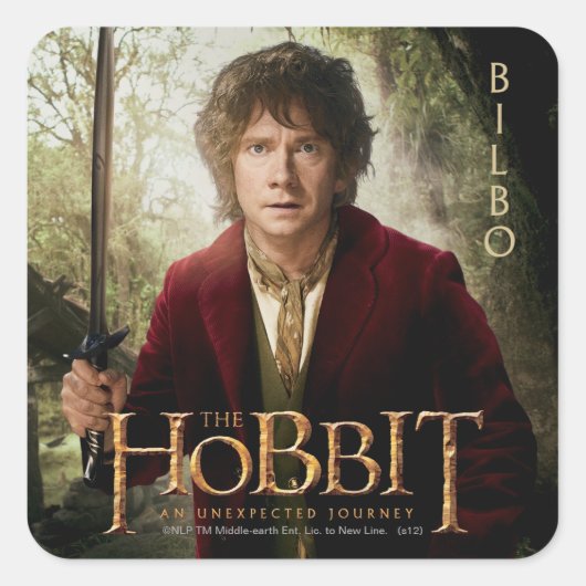 Beperkt bewerkingsprofiel: BILBO BAGGINS™ Vierkante Sticker (Voorkant)