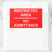 Beperkt gebied Geen toegang Rechthoekige Sticker (Tas)
