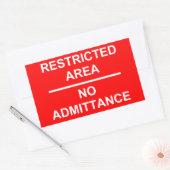 Beperkt gebied Geen toegang Rechthoekige Sticker (Envelop)