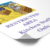 Beperkt gebied ... keukenpersoneel alleen bord poster (Hoek)