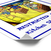 Beperkt gebied ... keukenpersoneel alleen bord poster (Hoek)