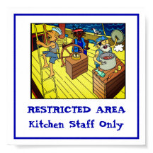 Beperkt gebied ... keukenpersoneel alleen bord