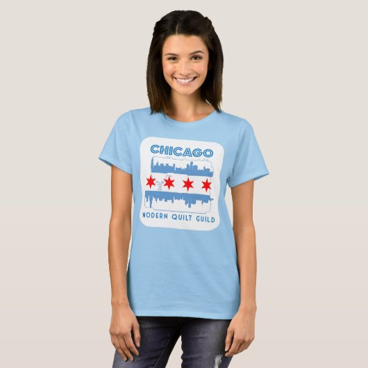 Beperkt ontwerp van Chicago Modern Quilt Guild T-shirt (Voorkant volledig)