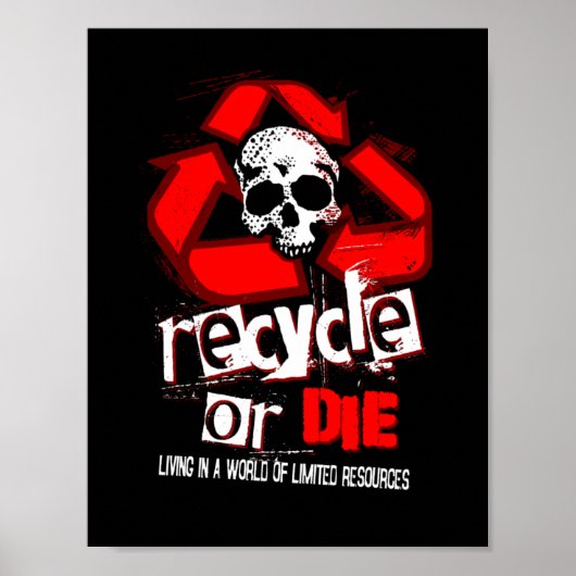 Beperkte bronnen Recyclen zwart Poster (Voorkant)