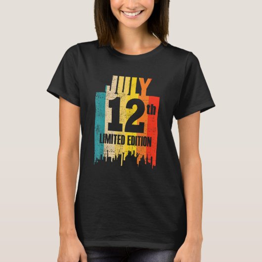 Beperkte editie 12 juli 12e dag maand 7 Retro T-shirt (Voorkant)