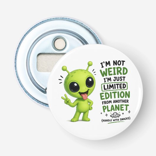 Beperkte Editie Alien Ontwerp Button Flesopener (Voorkant)