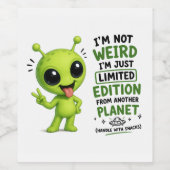 Beperkte Editie Alien Ontwerp Wijn Etiket (Enkel label)