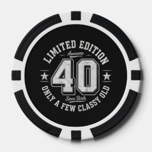 Beperkte Editie Geweldige 40e Verjaardag Poker Chips