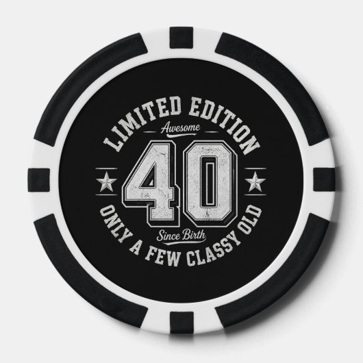 Beperkte Editie Geweldige 40e Verjaardag Poker Chips (Voorkant)