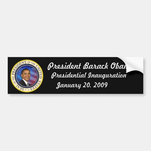 BEPERKTE EDITION Obama Inauguration COLLECTORS Bumpersticker (Voorkant)