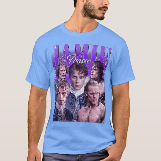 Beperkte Jamie Fraser Outlander Vintage T-shirt (Voorkant)