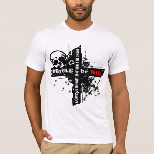 Beperkte Middelen Recyclen het Witte Shirt van het (Voorkant)