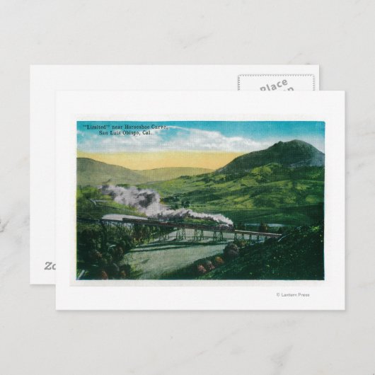 Beperkte spoorweg nabij Hoefijzer Curve Briefkaart (Voorkant / Achterkant)