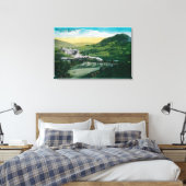 Beperkte spoorweg nabij Hoefijzer Curve Canvas Afdruk (Insitu (Slaapkamer))
