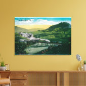 Beperkte spoorweg nabij Hoefijzer Curve Canvas Afdruk (Insitu (Woonkamer))