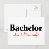 Beperkte tijd voor Bachelor Briefkaart (Voorkant / Achterkant)