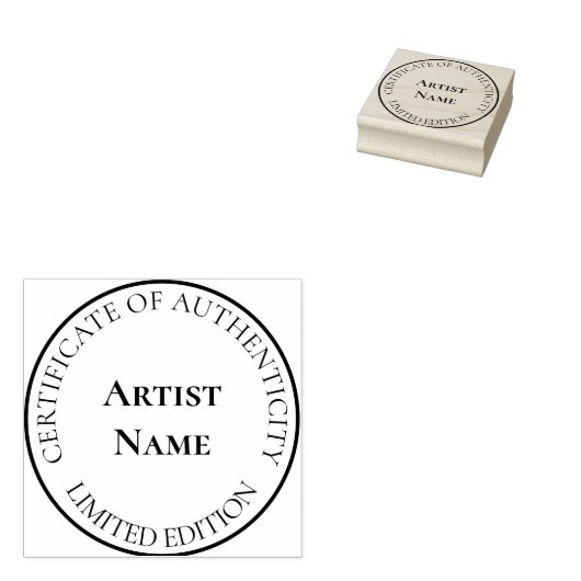 Beperkte Uitgave Art Print Authenticity Stamp Rubberstempel (Gestempeld)