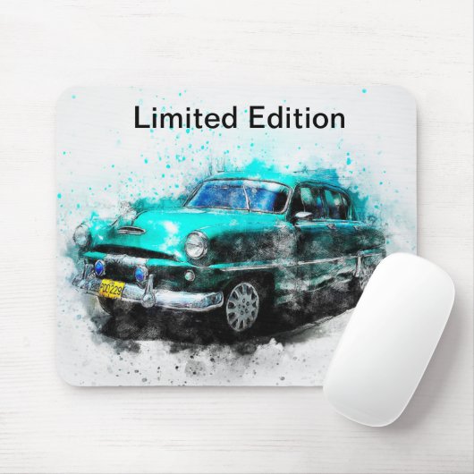 Beperkte  Uitgave Groene Auto Design Mousepad Muismat (Met muis)