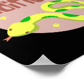 Beperkte uitgave Kawaii snake geel en groen Poster (Hoek)