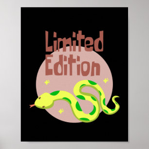 Beperkte uitgave Kawaii snake geel en groen Poster