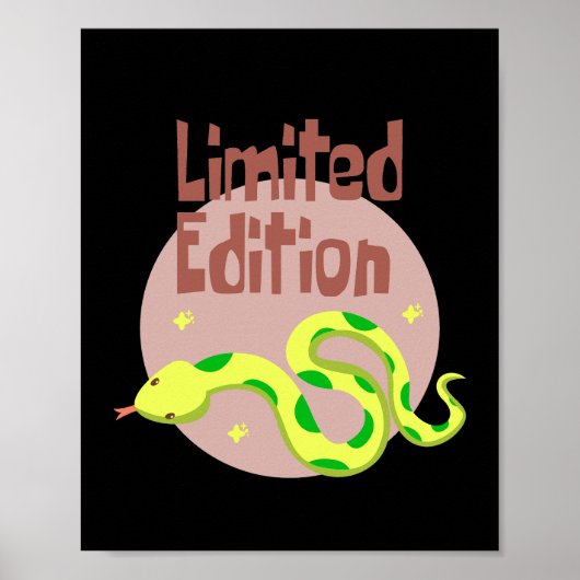 Beperkte uitgave Kawaii snake geel en groen Poster (Voorkant)