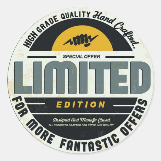 Beperkte uitgave ronde sticker (Voorkant)