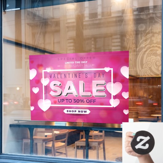 Beperkte verkooptijd Valentijnsdag - Aanbieding to Raamsticker (Cafe Raam)