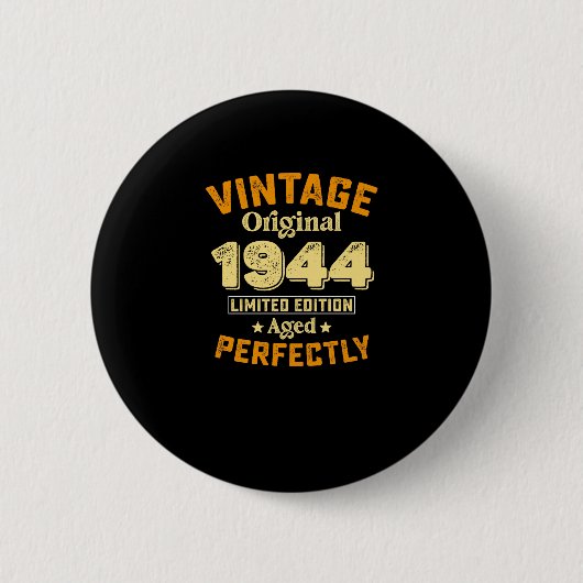 Beperkte Vintage Oorspronkelijke 1944 Verouderde E Ronde Button 5,7 Cm (Voorkant)