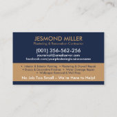 Bepleisterings- en schilderdiensten visitekaartje (Achterkant)