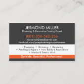 Bepleisteringsdiensten Visitekaartje (Achterkant)