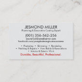 Bepleisteringsdiensten Visitekaartje (Achterkant)