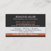 Bepleisteringsdiensten Visitekaartje (Achterkant)