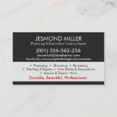 Bepleisteringsdiensten Visitekaartje (Achterkant)