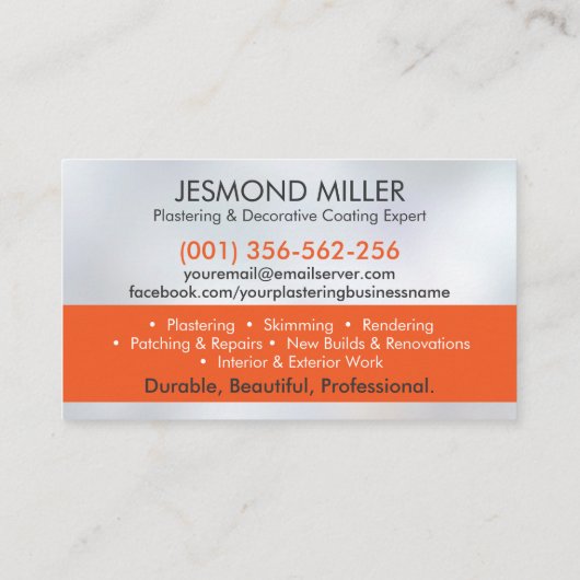 Bepleisteringsdiensten Visitekaartje (Achterkant)