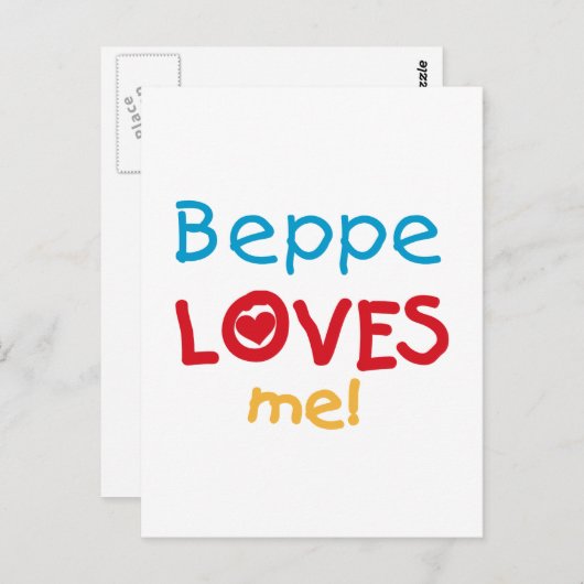 Beppe Loves Me T-shirts en geschenken Briefkaart (Voorkant / Achterkant)