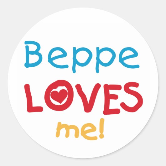Beppe Loves Me T-shirts en geschenken Ronde Sticker (Voorkant)
