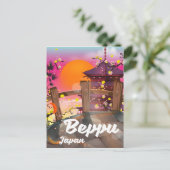 Beppu Japanse reisposter Briefkaart (Staand voorkant)
