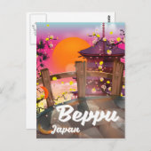 Beppu Japanse reisposter Briefkaart (Voorkant / Achterkant)