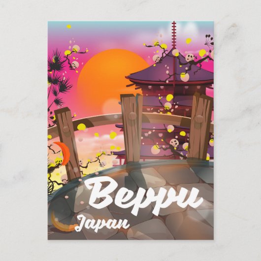 Beppu Japanse reisposter Briefkaart (Voorkant)