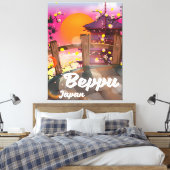 Beppu Japanse reisposter Canvas Afdruk (Insitu (Slaapkamer))